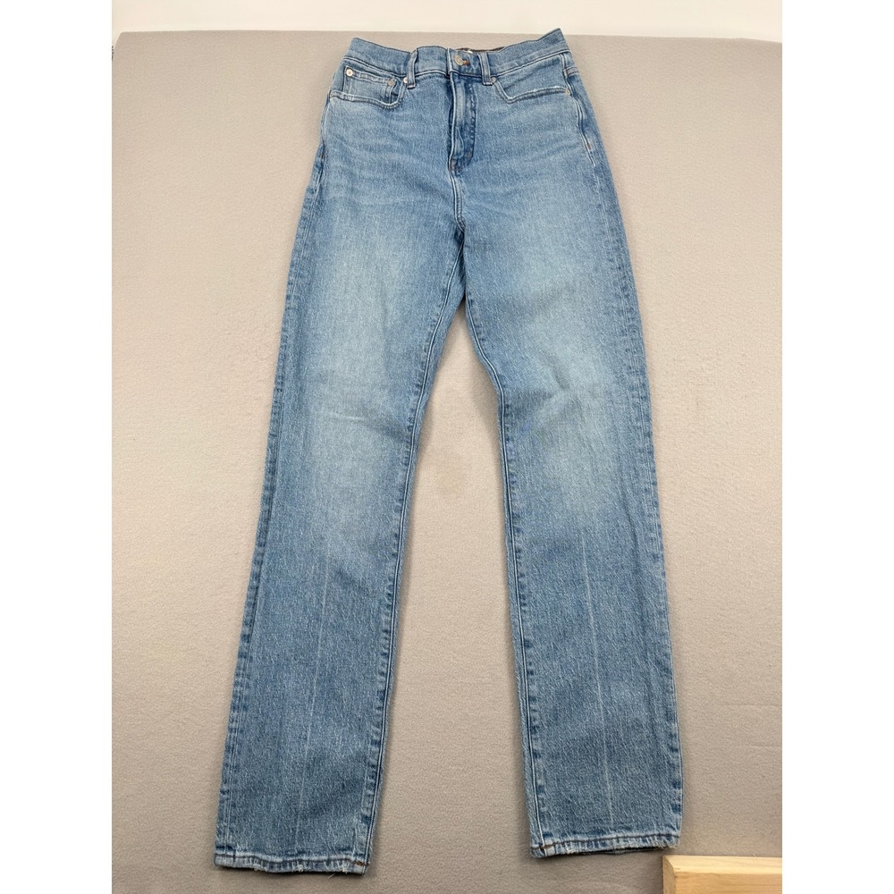 Madewell 90s Straight Leg Jeans Womens 26T Tall High Rise Denim Blue Light Wash